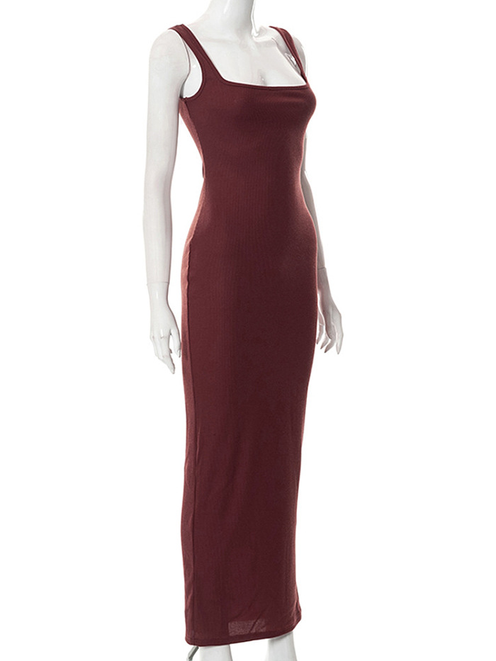 WHOLESALE | Pitted Material Tank Long Dress