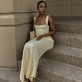 WHOLESALE | Pitted Material Tank Long Dress
