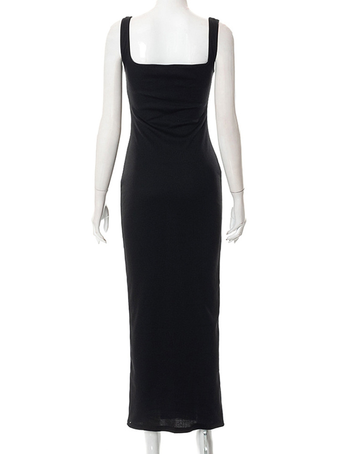 WHOLESALE | Pitted Material Tank Long Dress