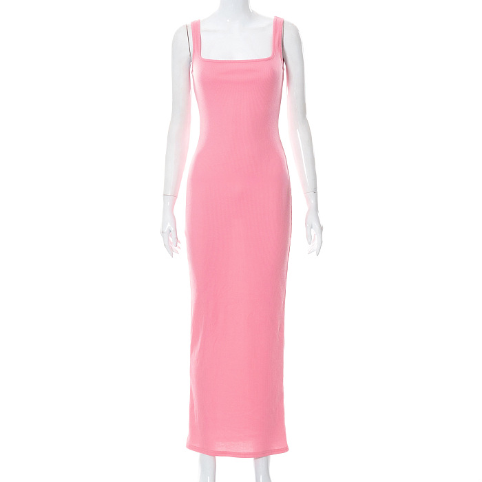 WHOLESALE | Pitted Material Tank Long Dress