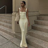 WHOLESALE | Pitted Material Tank Long Dress