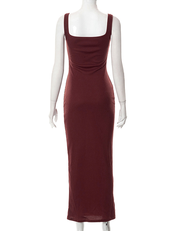 WHOLESALE | Pitted Material Tank Long Dress