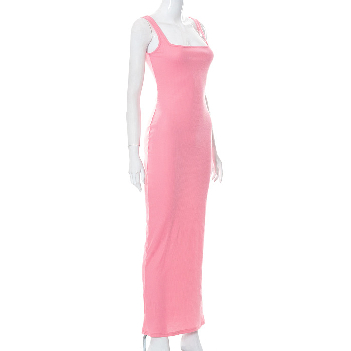 WHOLESALE | Pitted Material Tank Long Dress