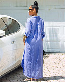 WHOLESALE | Chiffon Button Up Shirt Collar Long Dress