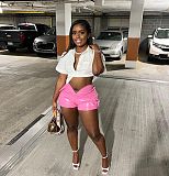 WHOLESALE | PU Material Low Waist Shorts