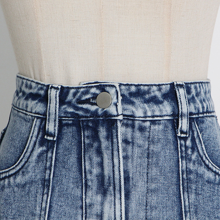 WHOLESALE | Patchwork Pockets Front Split Skirt