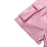 WHOLESALE | PU Material Low Waist Shorts