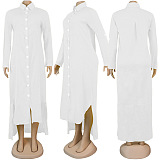 WHOLESALE | Chiffon Button Up Shirt Collar Long Dress