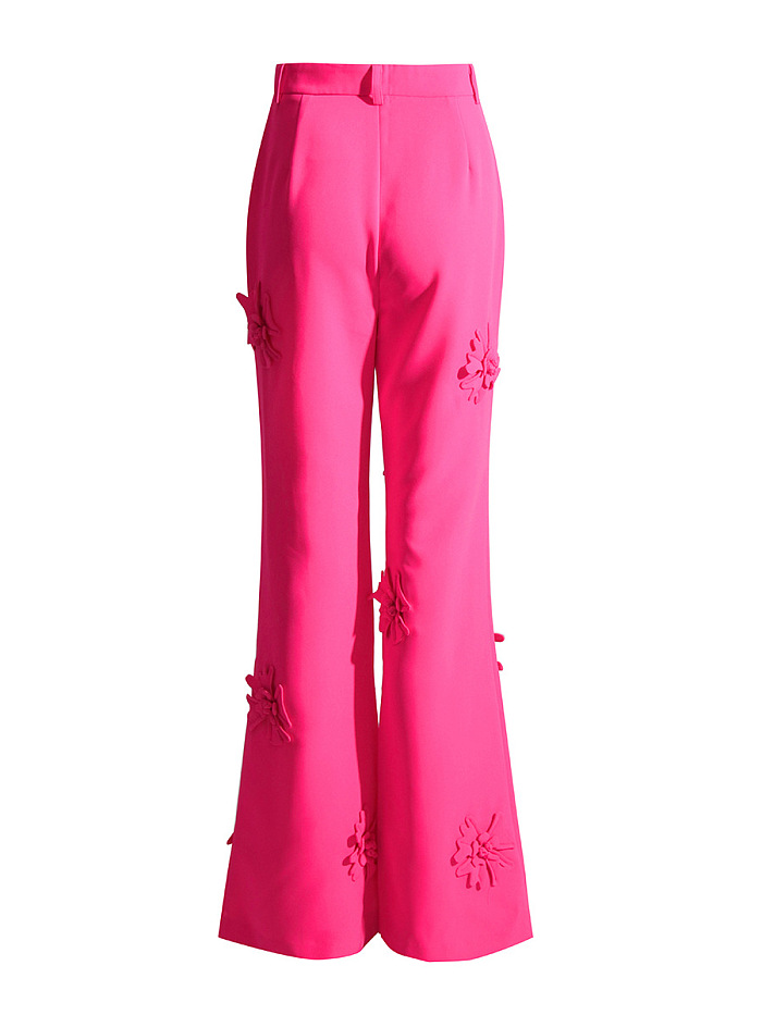WHOLESALE | Double Breasted Blazser bell-bottomed Pants Set in Rose Red