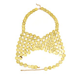 WHOLESALE | Handmade Acrylic Disc Chain Top(Free Size) in Gold