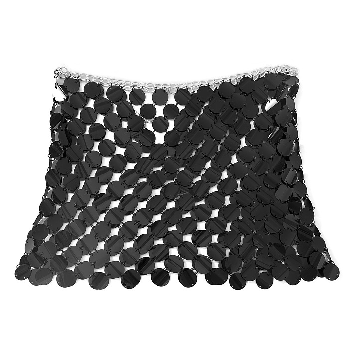 WHOLESALE | Handmade Acrylic Disc Chain Top(Free Size) in Black