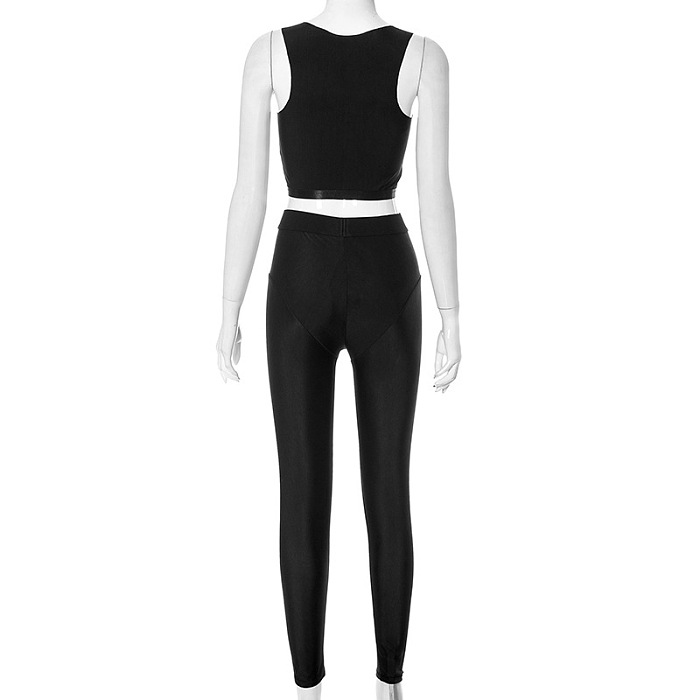 WHOLESALE | Off-shoulder Buckled Pants Set