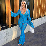 WHOLESALE | Lace Chiffon Flare Bottom Jumpsuit