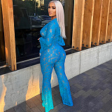 WHOLESALE | Lace Chiffon Flare Bottom Jumpsuit