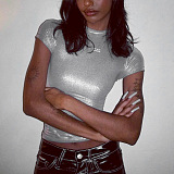 WHOLESALE | Shinning Bodycon T-shirt Top