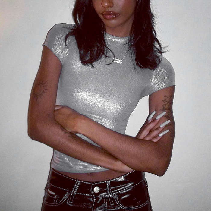 WHOLESALE | Shinning Bodycon T-shirt Top