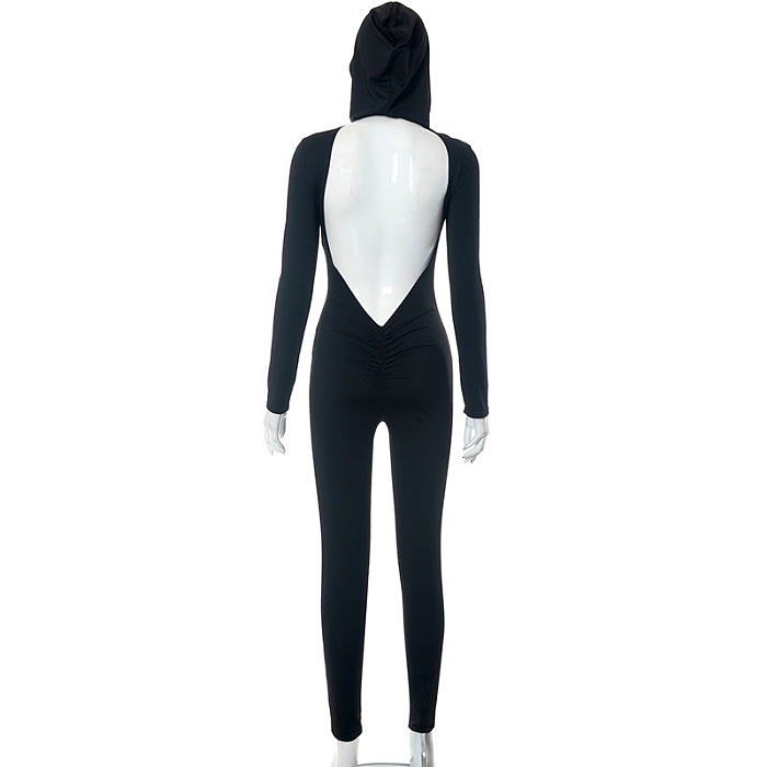 WHOLESALE | Hoodie Open Back Jumpsuit