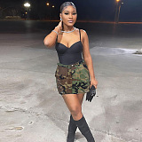 WHOLESALE | Camo Distress Big Pocket Skirt