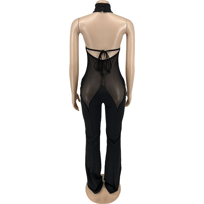 WHOLESALE | Open Back See Through Jumpsuit