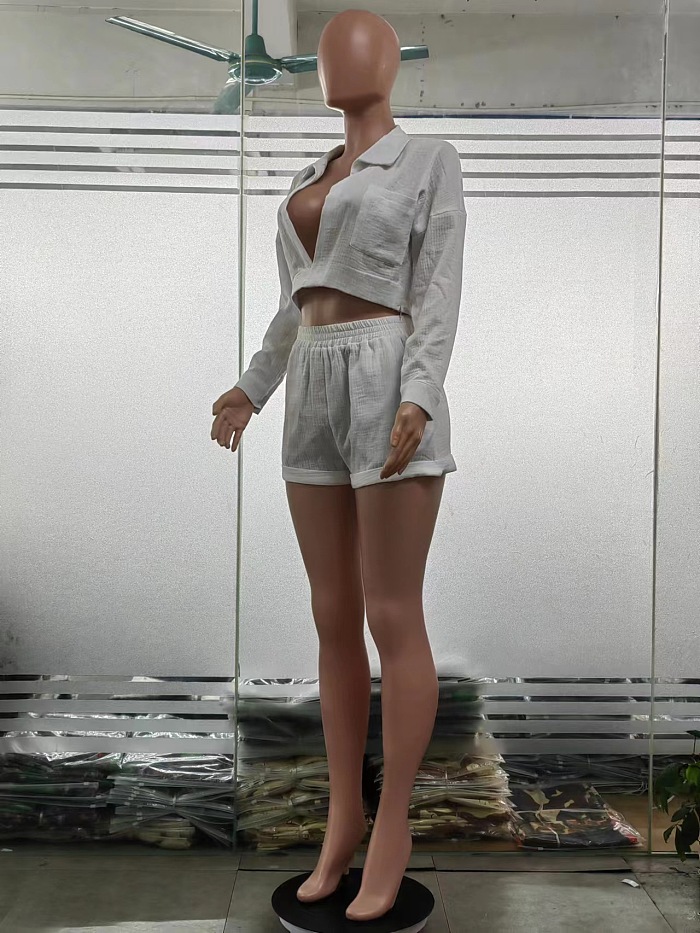 WHOLESALE | Front Open Chiffon Shorts Set