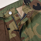 WHOLESALE | Camo Distress Big Pocket Skirt