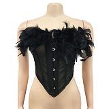 WHOLESALE | Feather Corset Top & Skirt Set
