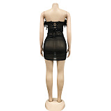 WHOLESALE | Feather Corset Top & Skirt Set