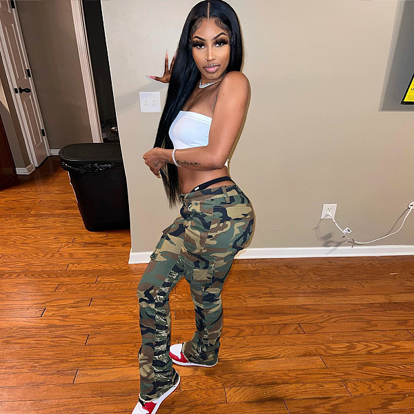 WHOLESALE | Patchwork Camo Pocket Pants