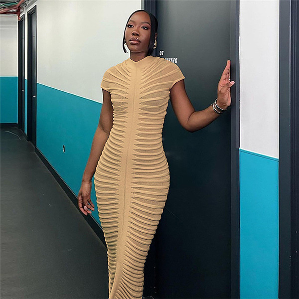 WHOLESALE | High Neck Bodycon Long Dress