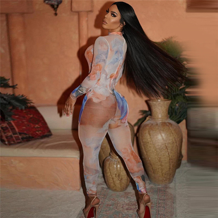 WHOLESALE | Chiffon Back Zip Up Jumpsuit