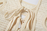 WHOLESALE | Knitted Front Hollow-out Self-tied Dress