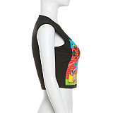 WHOLESALE | Cartoon Printed Off Shoulder T-shirt