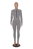 WHOELSALE | Pit Material Half Zip Up Jumpsuit
