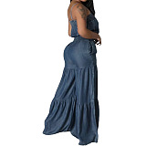 WHOELSALE | Maxi Drawstring Jumpusuit in Blue