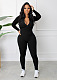 WHOELSALE | Pit Material Half Zip Up Jumpsuit