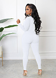 WHOELSALE | Pit Material Half Zip Up Jumpsuit