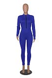 WHOELSALE | Pit Material Half Zip Up Jumpsuit