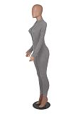WHOELSALE | Pit Material Half Zip Up Jumpsuit