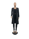 WHOELSALE | Pit Material 3-piece Tank Top Long Coat Self-time Leggings