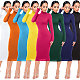 WHOELSALE | Turtle Neck Long Dress in Solid Color