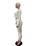 WHOELSALE | Wool 3-piece coat, bandeau, pants in White