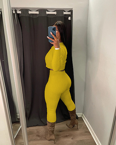 WHOELSALE | Wool 3-piece coat, bandeau, pants in Mustard
