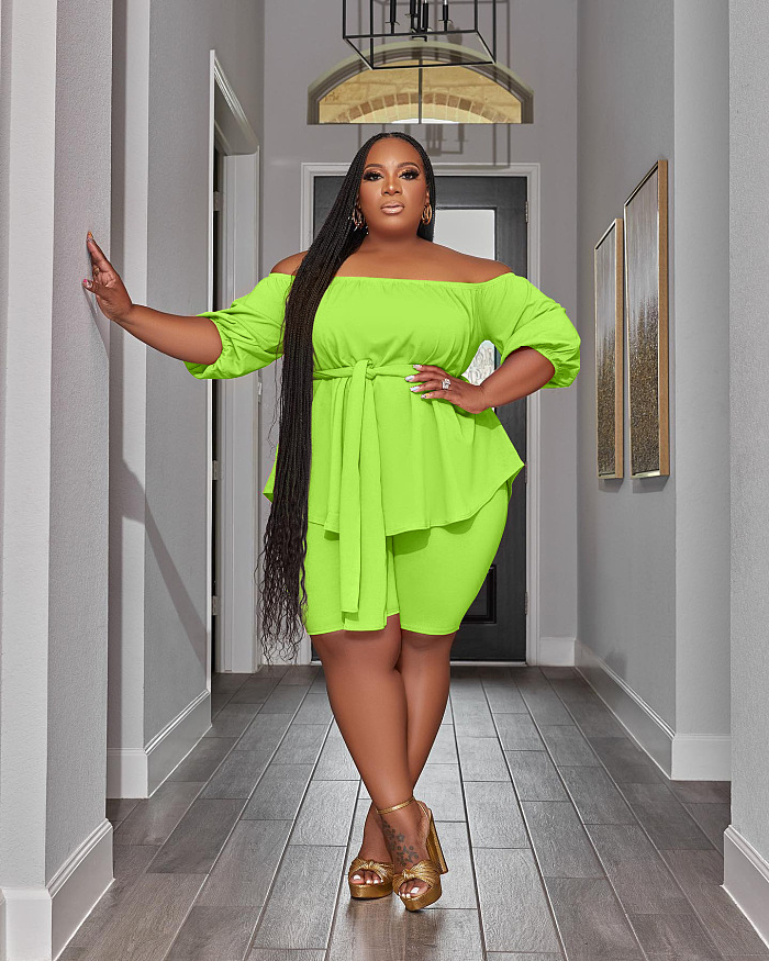 WHOELSALE | Plus Size Off-shoulder Skirt Set