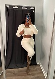 WHOELSALE | Wool 3-piece coat, bandeau, pants in White