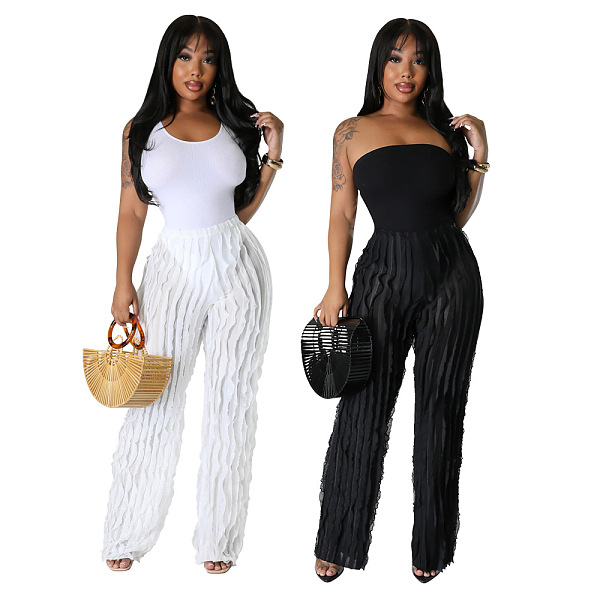 WHOELSALE | Wave High Waist Loose Pants