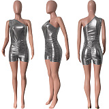 WHOELSALE | Drawstring One Shoulder Romper
