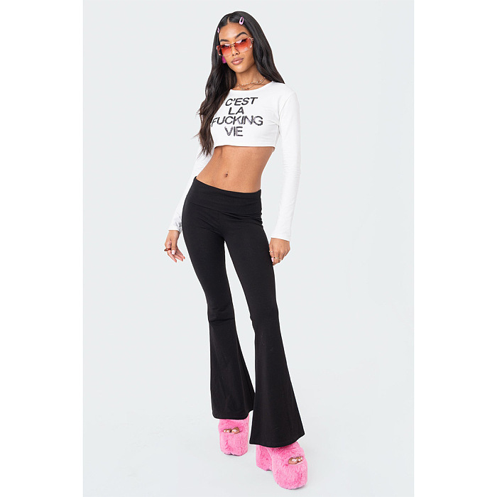 WHOLESALE | Elastic Waist Falre Bottom Bodycon Pants