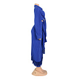 SUPER WHOLESALE | Front Bow Blouse Split Skirt in Solid