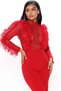 SUPER WHOLESALE |Lace Decor Jumpsuit