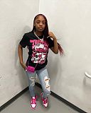 SUPER WHOLESALE | Black Skull Printed T-shirt